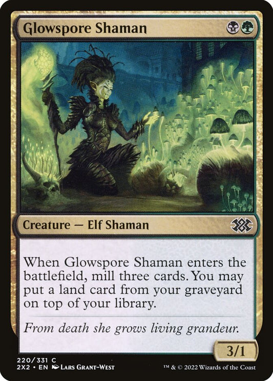 MTG Card Title: Glowspore Shaman 2X2/220