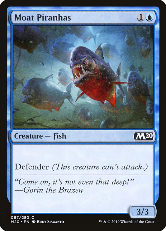 MTG Card Title: Moat Piranhas M20/67