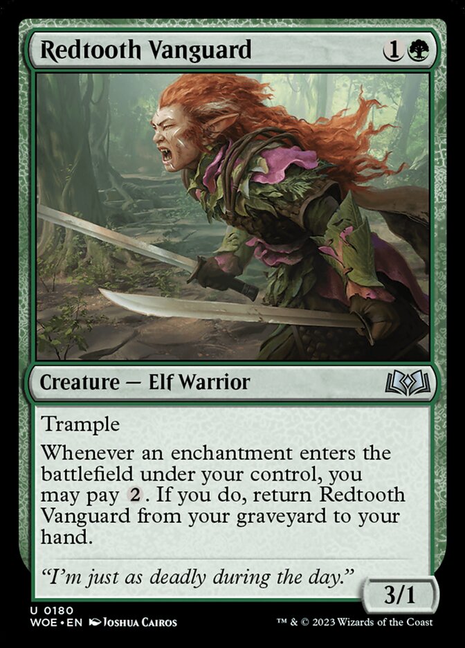 MTG Card Title: Redtooth Vanguard WOE/180