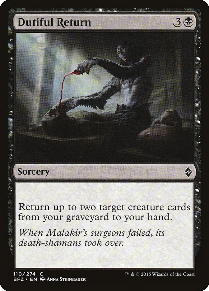 MTG Card Title: Dutiful Return BFZ/110