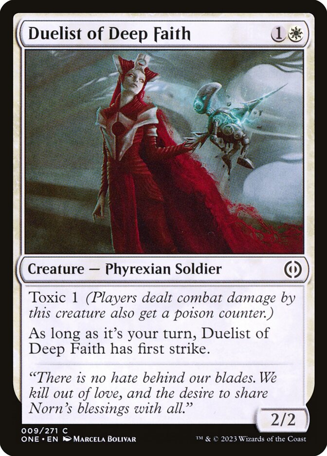 MTG Card Title: Duelist of Deep Faith ONE/9