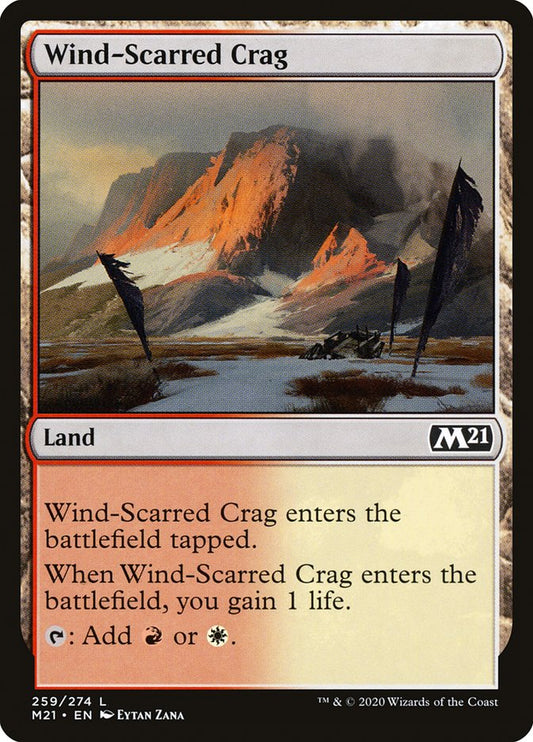 MTG Card Title: Wind-Scarred Crag M21/259