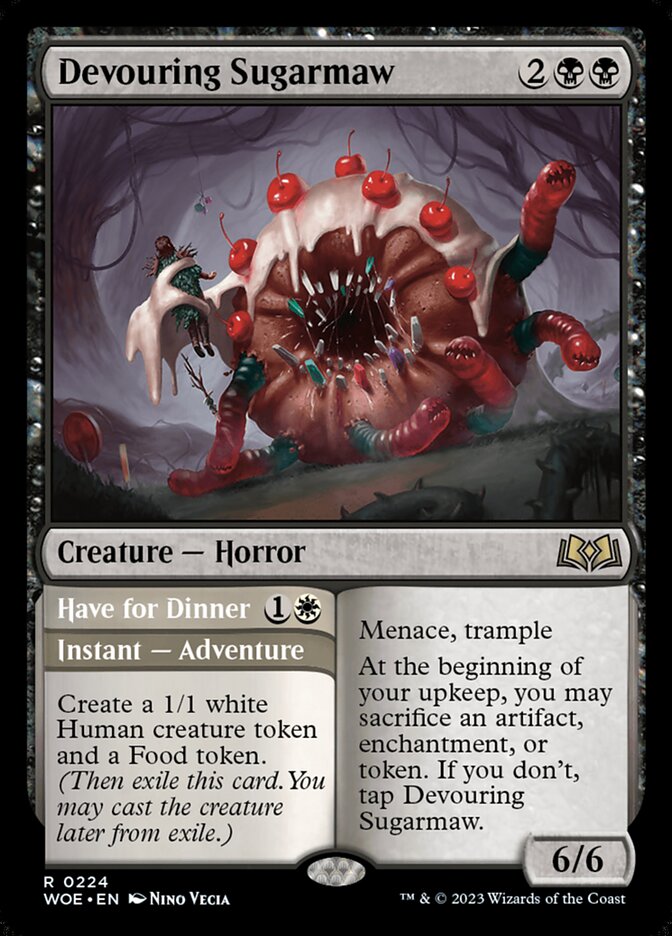 MTG Card Title: Devouring Sugarmaw // Have for Dinner WOE/224