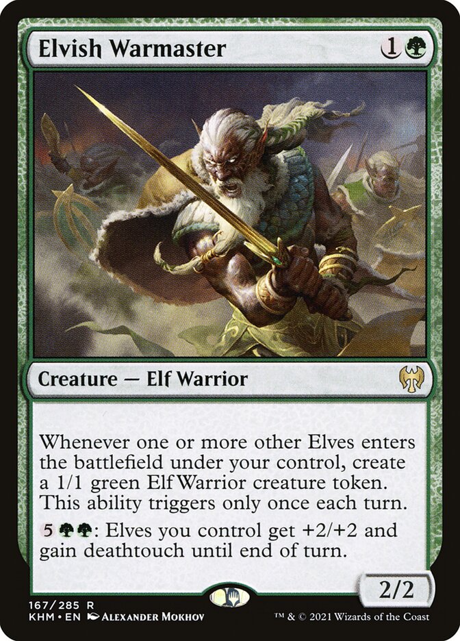 MTG Card Title: Elvish Warmaster KHM/167