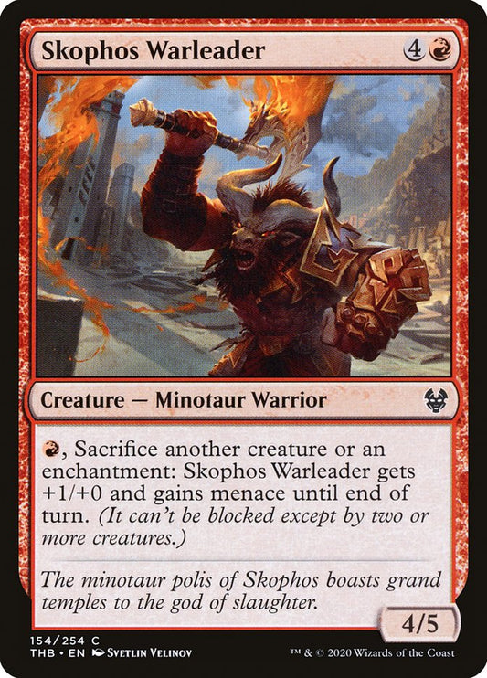 MTG Card Title: Skophos Warleader THB/154