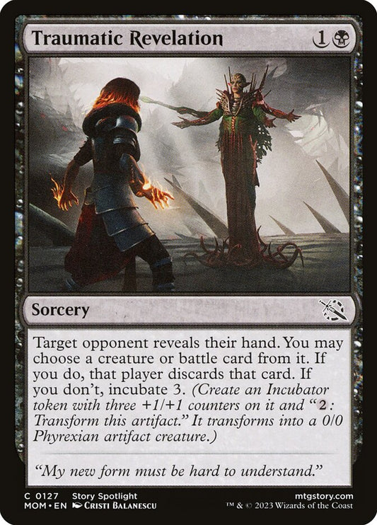 MTG Card Title: Traumatic Revelation MOM/127