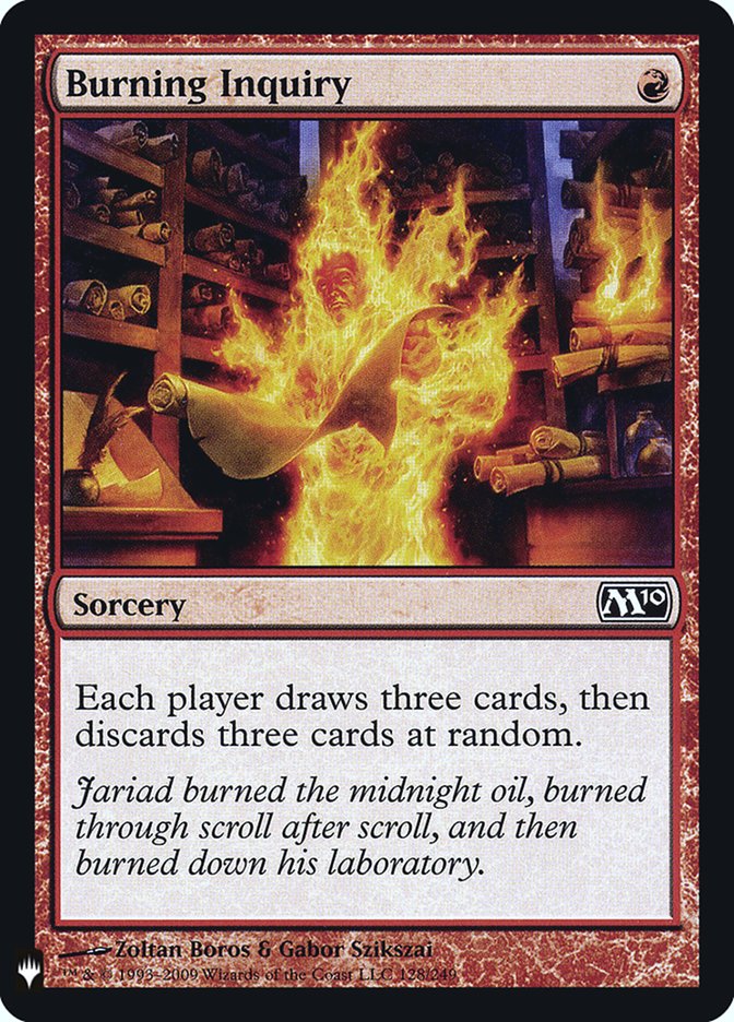 MTG Card Title: Burning Inquiry PLST/M10-128