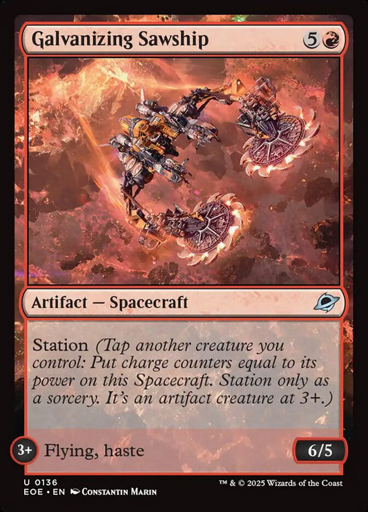 MTG Card Title: Galvanizing Sawship EOE/136