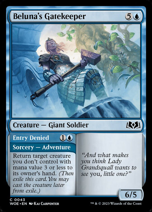 MTG Card Title: Beluna's Gatekeeper // Entry Denied WOE/43