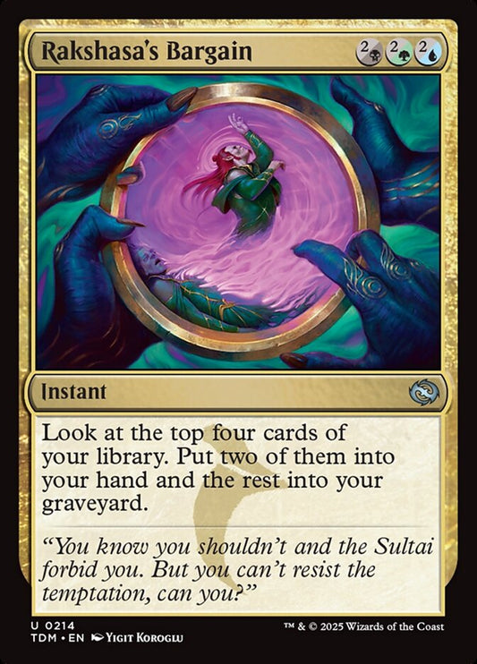 MTG Card Title: Rakshasa's Bargain TDM/214