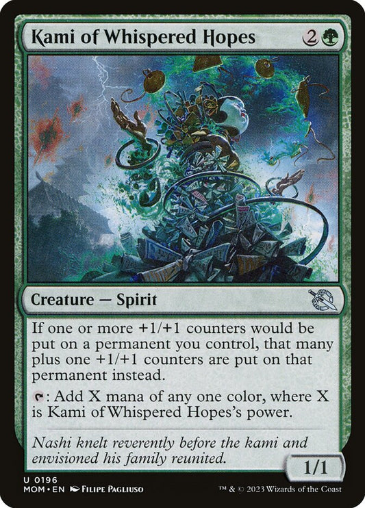 MTG Card Title: Kami of Whispered Hopes MOM/196