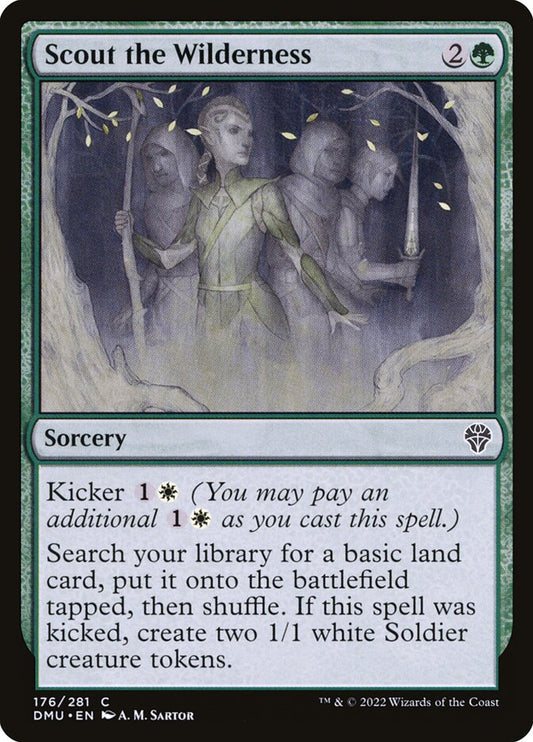 MTG Card Title: Scout the Wilderness DMU/176