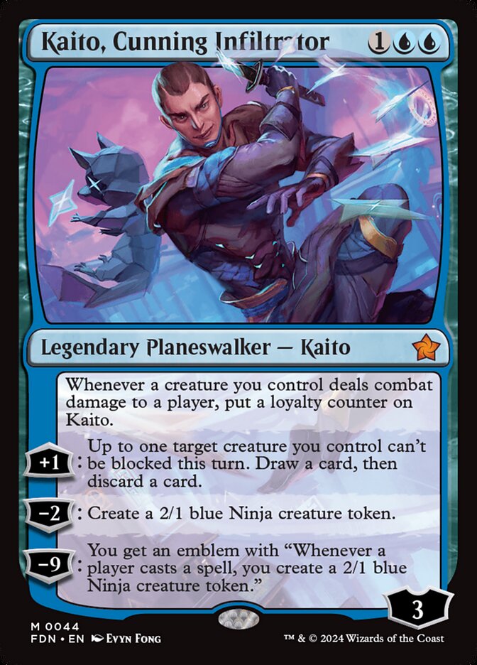 MTG Card Title: Kaito, Cunning Infiltrator FDN/44