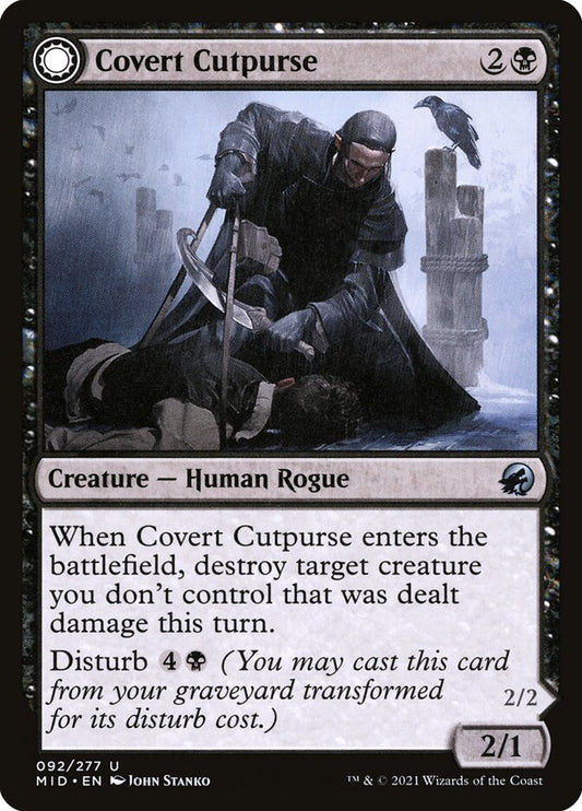 MTG Card Title: Covert Cutpurse // Covetous Geist MID/92