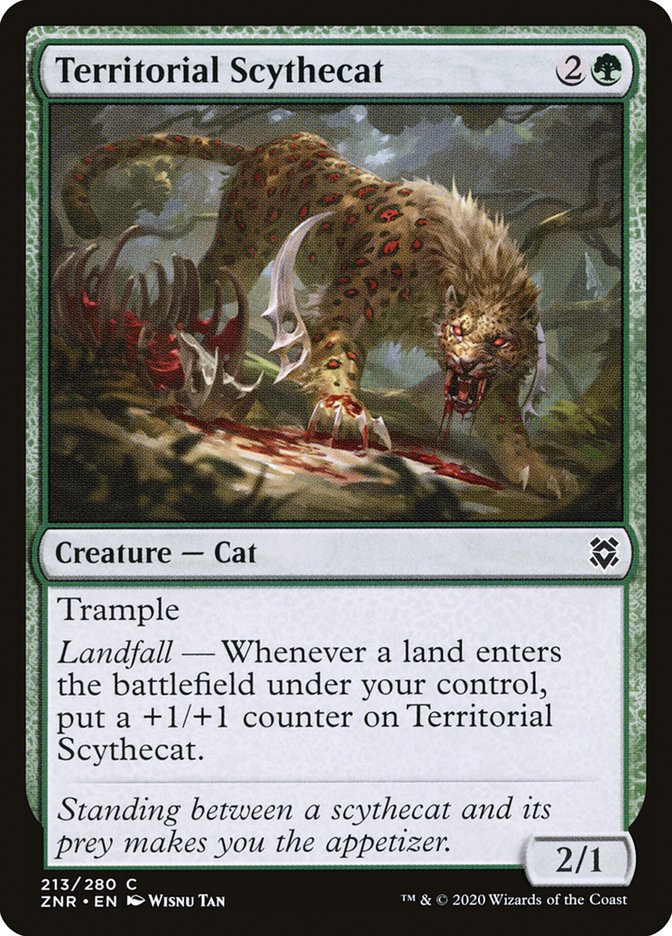 MTG Card Title: Territorial Scythecat ZNR/213