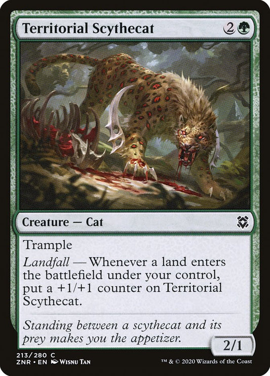 MTG Card Title: Territorial Scythecat ZNR/213