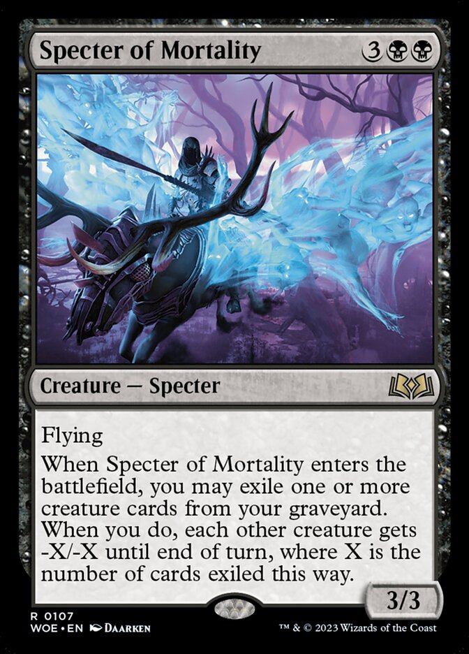 MTG Card Title: Specter of Mortality WOE/107