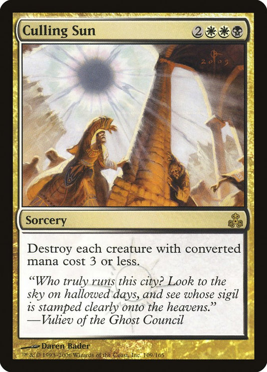 MTG Card Title: Culling Sun GPT/109