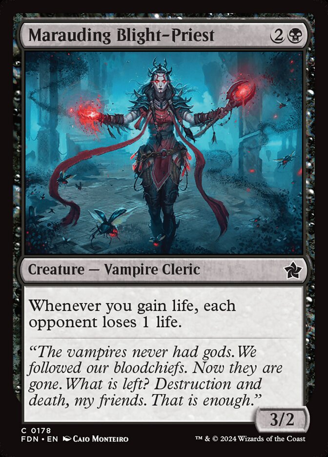 MTG Card Title: Marauding Blight-Priest FDN/178