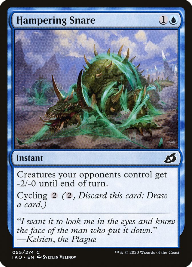 MTG Card Title: Hampering Snare IKO/55