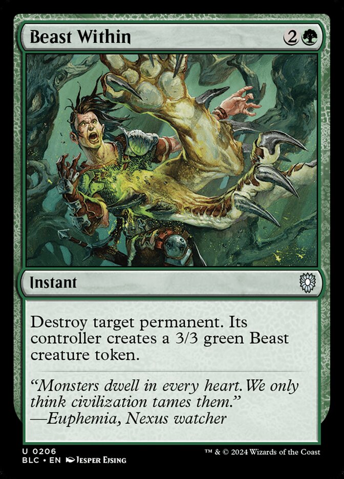 MTG Card Title: Beast Within BLC/206