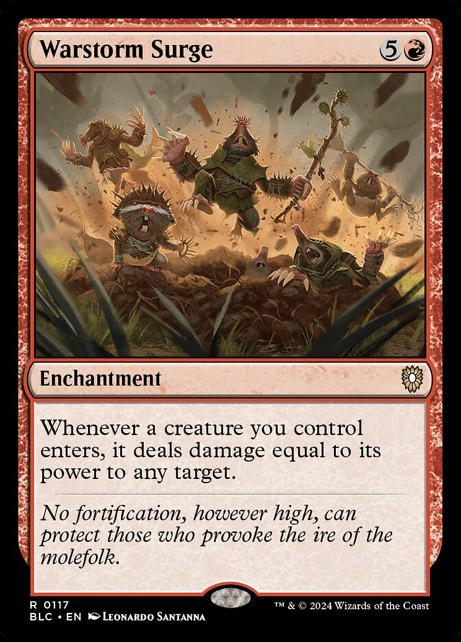 MTG Card Title: Warstorm Surge BLC/117