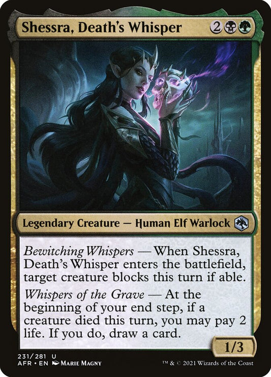 MTG Card Title: Shessra, Death's Whisper AFR/231