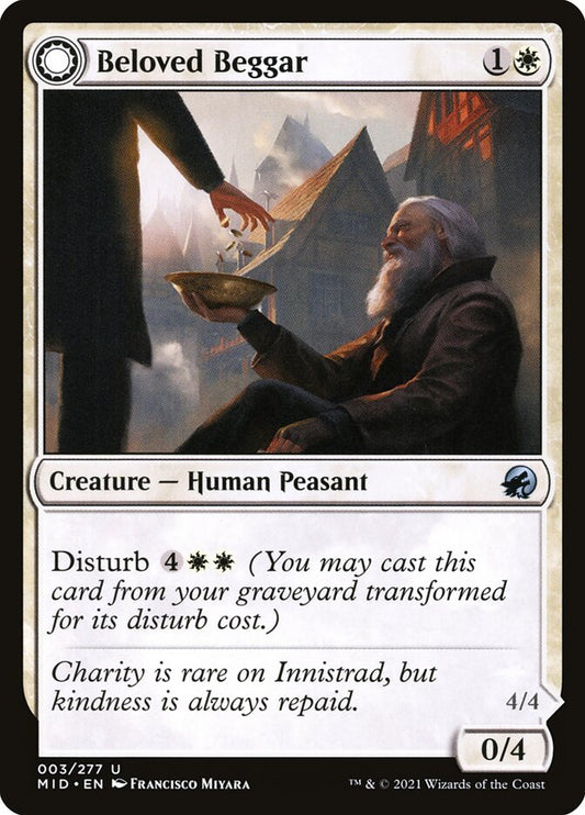 MTG Card Title: Beloved Beggar // Generous Soul MID/3