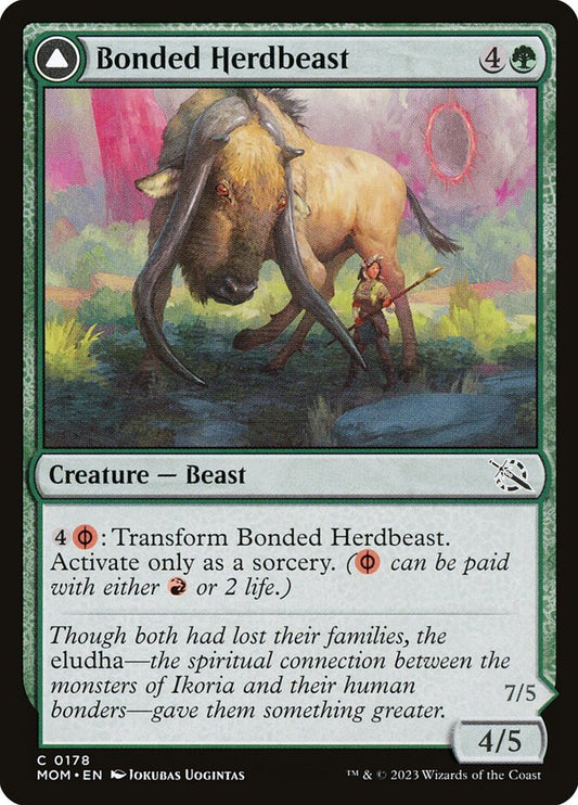 MTG Card Title: Bonded Herdbeast // Plated Kilnbeast MOM/178