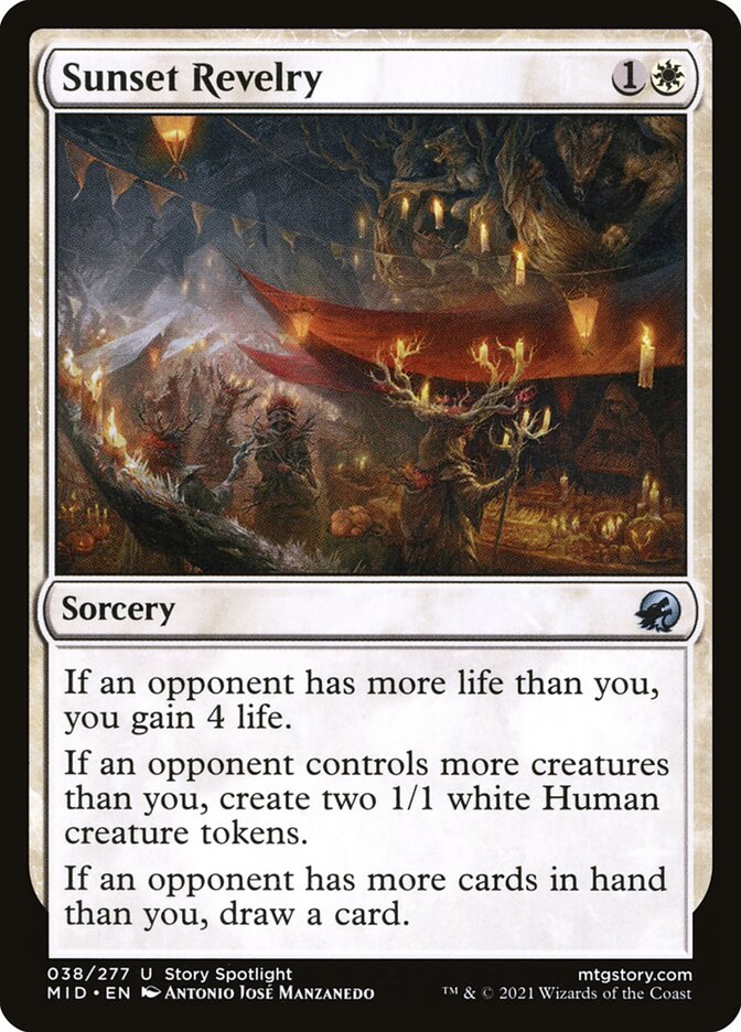 MTG Card Title: Sunset Revelry MID/38