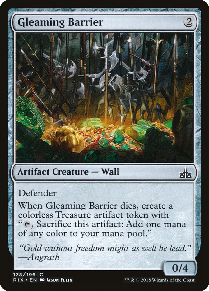 MTG Card Title: Gleaming Barrier RIX/178