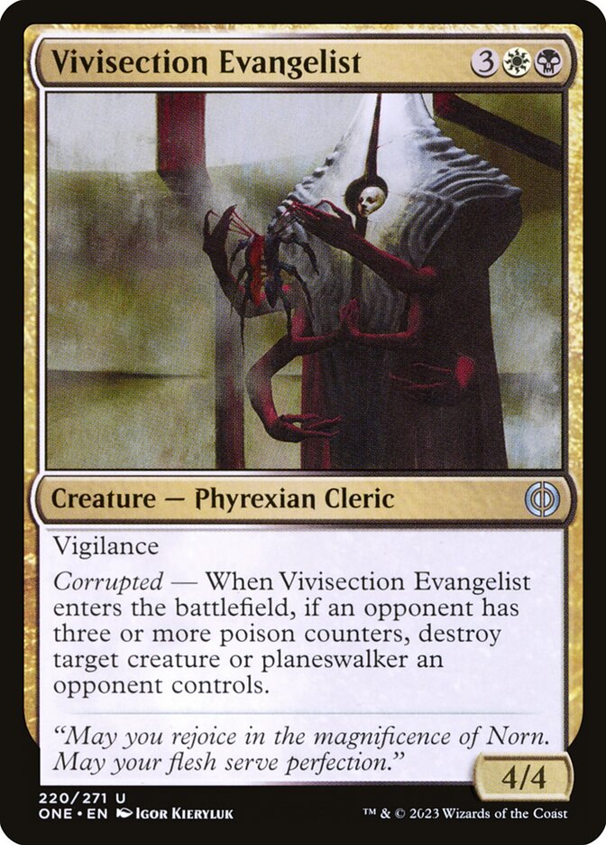 MTG Card Title: Vivisection Evangelist ONE/220
