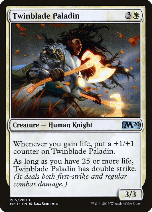 MTG Card Title: Twinblade Paladin M20/285