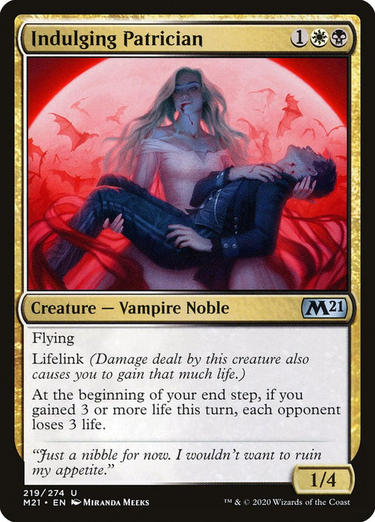 MTG Card Title: Indulging Patrician M21/219