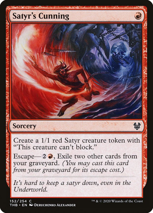 MTG Card Title: Satyr's Cunning THB/152