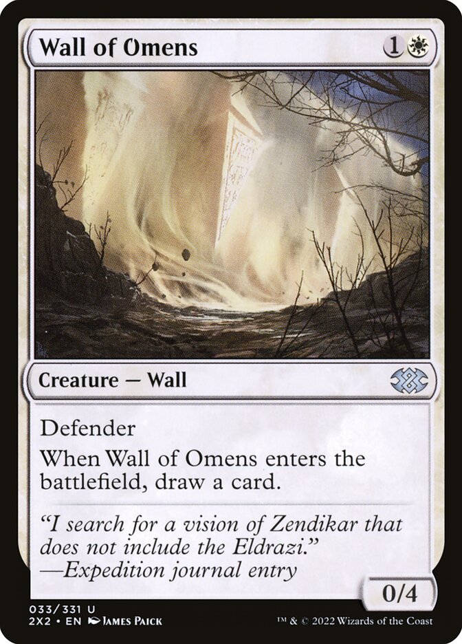 MTG Card Title: Wall of Omens 2X2/33