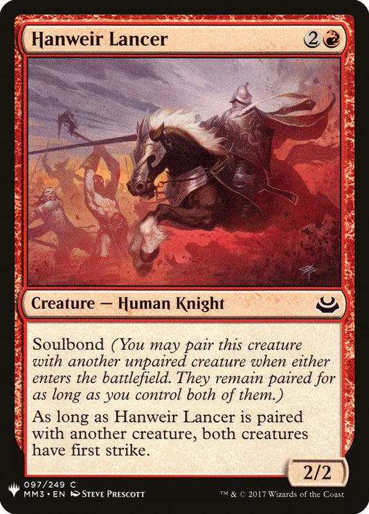 MTG Card Title: Hanweir Lancer PLST/MM3-97