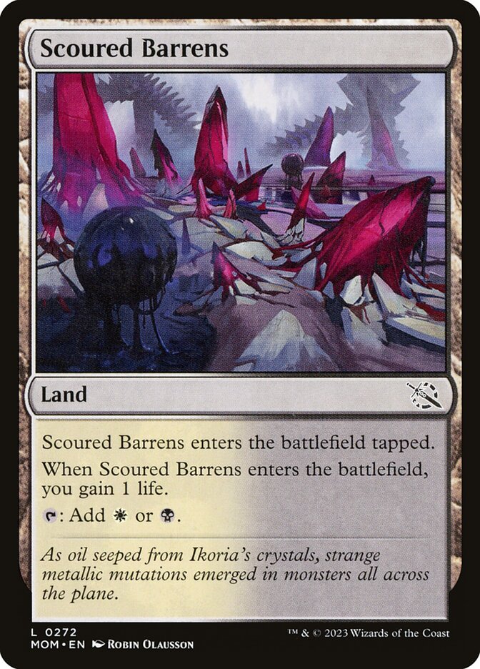 MTG Card Title: Scoured Barrens MOM/272