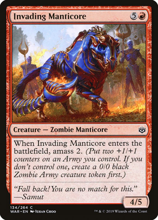 MTG Card Title: Invading Manticore WAR/134
