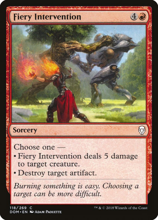 MTG Card Title: Fiery Intervention DOM/118