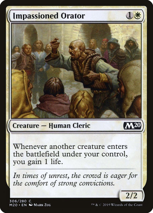 MTG Card Title: Impassioned Orator M20/306