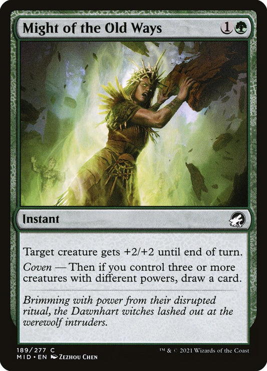 MTG Card Title: Might of the Old Ways MID/189