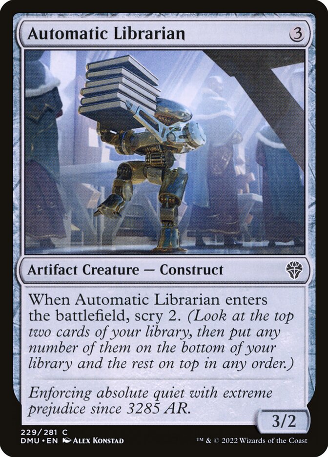 MTG Card Title: Automatic Librarian DMU/229