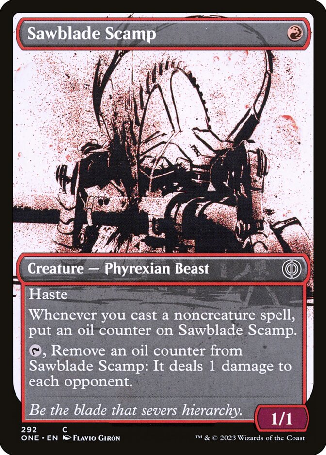 MTG Card Title: Sawblade Scamp ONE/292