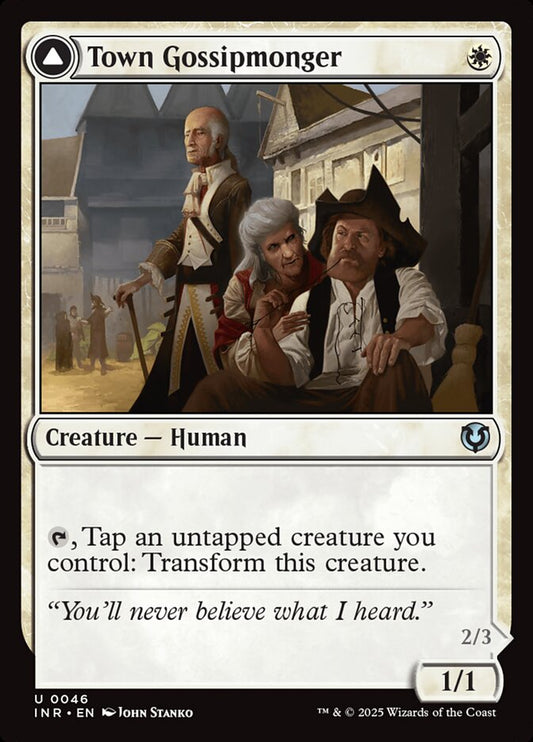 MTG Card Title: Town Gossipmonger // Incited Rabble INR/46