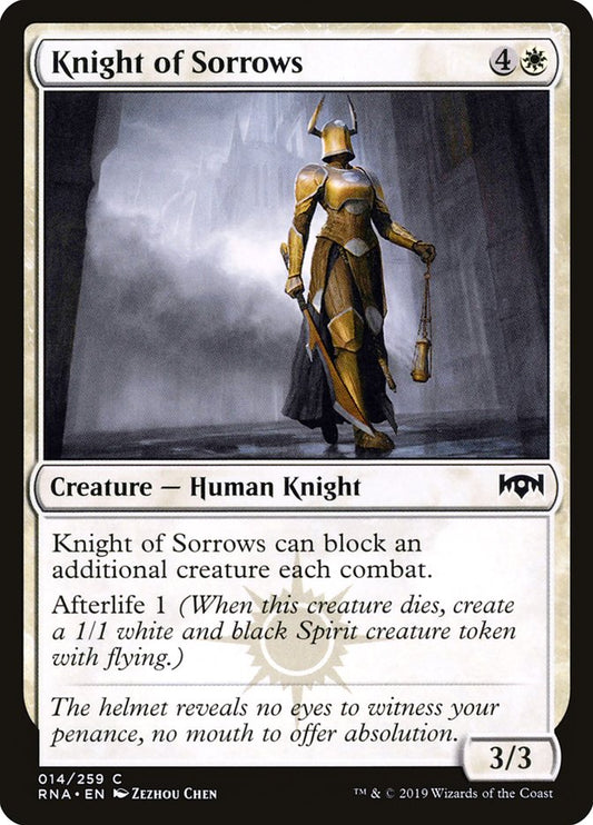MTG Card Title: Knight of Sorrows RNA/14