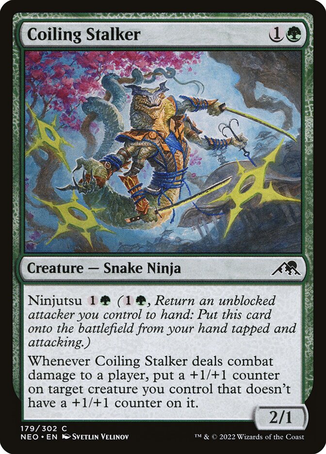 MTG Card Title: Coiling Stalker NEO/179