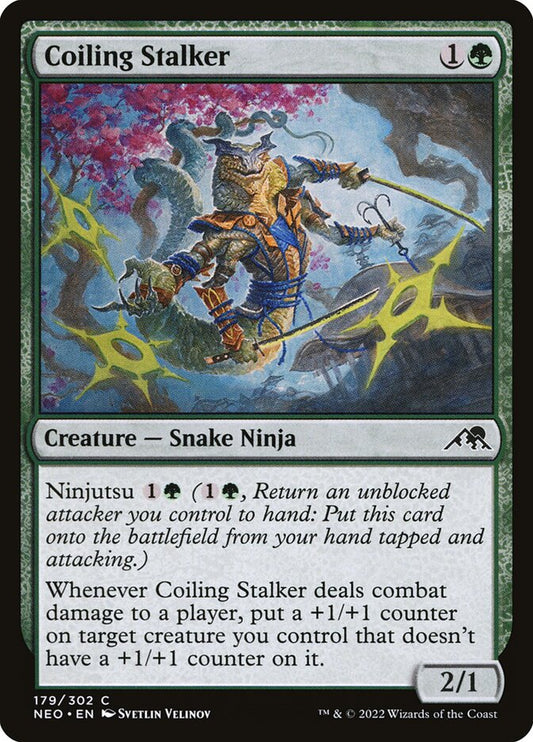 MTG Card Title: Coiling Stalker NEO/179