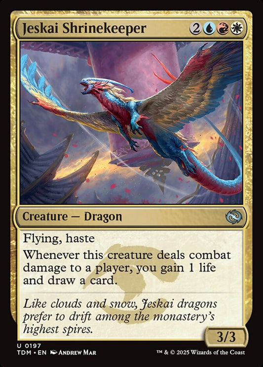 MTG Card Title: Jeskai Shrinekeeper TDM/197