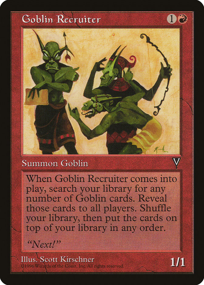 MTG Card Title: Goblin Recruiter VIS/80